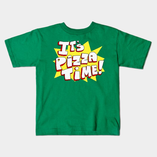 Pizza Time Kids T-Shirt by RetroPixelWorld